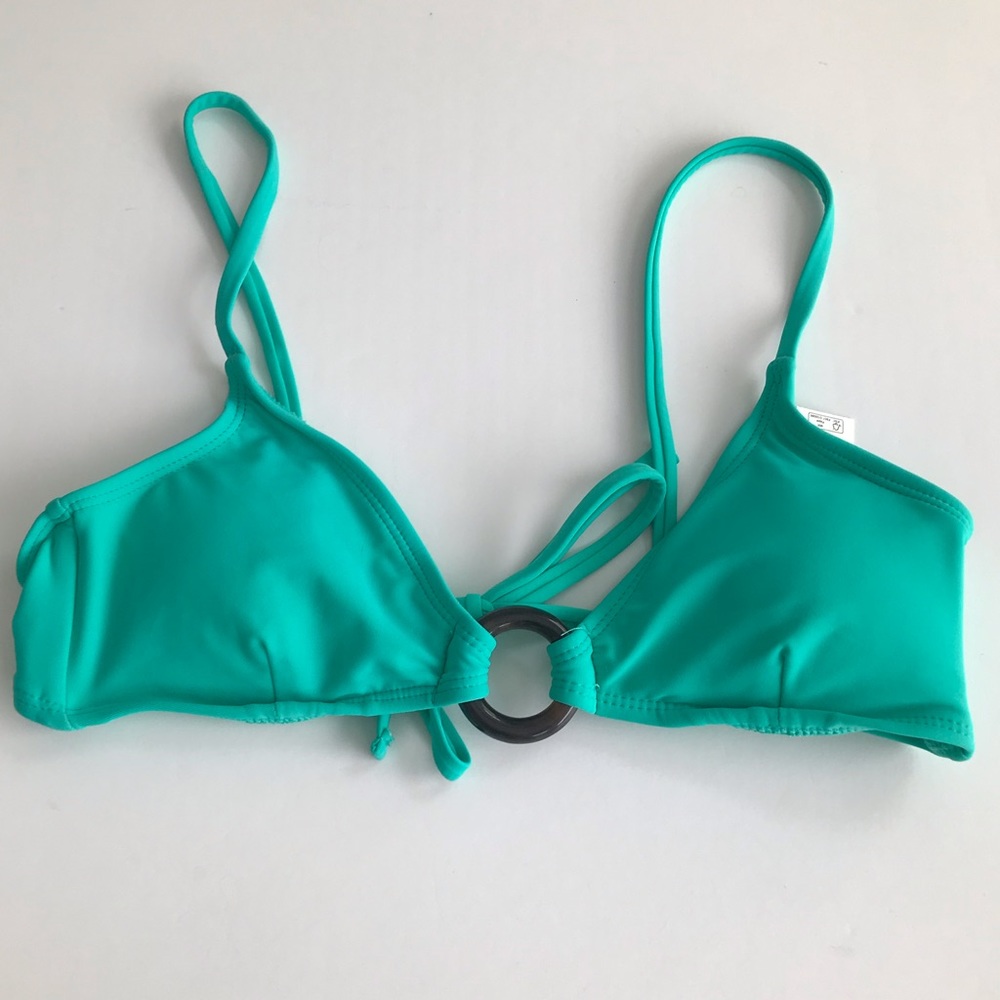 No Boundaries Green Bikini Top